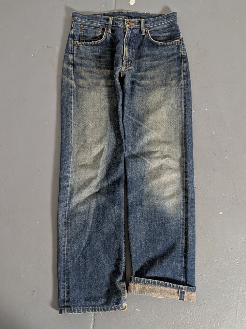 SELVEDGE Edwin heavyweight relaxed Japanese faded and whiskered jeans